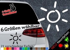 Sonne Aufkleber 6 Größen 21 Farben Sommer Wärme Energie Ruhe Urlaub Spaß Ferien