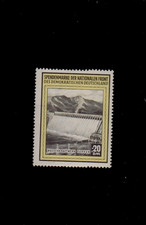 Spendenmarke der Nationalen Front von 1955 mit Wasserkraftwerk Suphun (UdSSR)