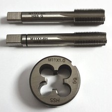 M11 x 1 Schneideisen + 2 tlg. Handgewindebohrer Feingewinde Gewindebohrer