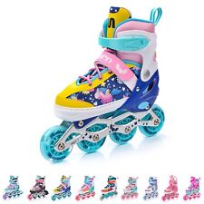 LED Inline Skates 4in1 Kinder Rollschuhe ABEC7 Einstellbare Inliner Rollen 27-41