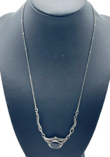 925 Sterling Silber Kette Collier Onyx Markasit im Antikstil Handarbeit apart