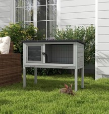 Hasenstall Holz Grau