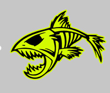 Aufkleber Fisch Fish Neon Gelb