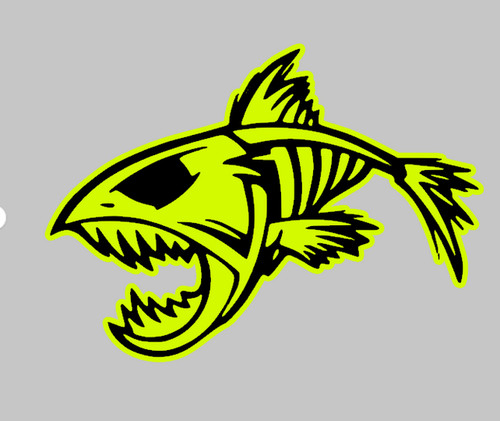 Aufkleber fisch fish neon - fisch, gelb