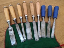 9 Stechbeitel Holzbeitel verschiedene Größen inkl. Roll-Erui