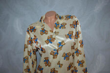 Nass glänzendes Satin Oberteil mit allover Teddys von XHILARATION, Gr.XS/S 36