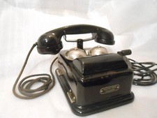 30`ger Jahre Original altes antikes Telefon schwarz ZB OB Bakelit schwarz Kurbel
