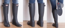 2954 seltene gummistiefel mit keilabsatz von hunter gr 41