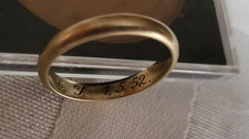 Ring Gold 333, 8 Karat, 2,85 g, 0,95 g fein Größe 55 Mitte 1952, Gravur der Zeit