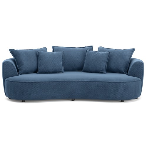 Megasofa dark blue velours - -,