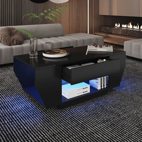 Hochglanz-LED-Couchtisch