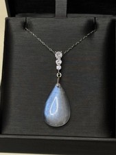 Kette Anhänger natürlicher Mondstein 925 Silber