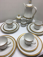 SELTMANN  VOHENSTRAUß  KAFFEESERVICE 10 PERSONEN PORZELLAN WEISS + RELIEF