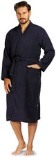 Herren Bademantel Morgenmantel COMTE Kimono-Form ca.125cm Baumwolle marine Gr.56