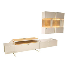 Venjakob Wohnwand Plan X6 Lack Kristallweiß Matt Weiß Wildeiche Hell 