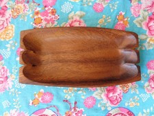 Teakholz Schale 20cm lang Einzigartiges Naturprodukt Vintage VTG MCM Dekoschale 