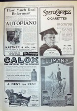 Antiker Druck 1910 Kastner Autopiano Zigaretten Calox Zahnpulver Ellimans