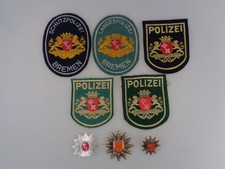 8 Polizei Bremen Sterne Patches Aufnäher Wappen Ärmelwappen (7520/85)
