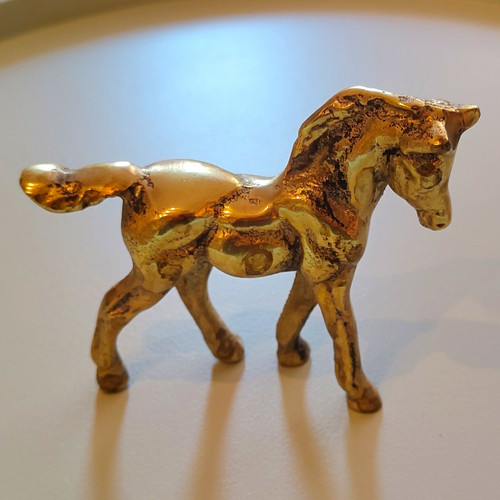 Esel tierfigur aus metall - esel,