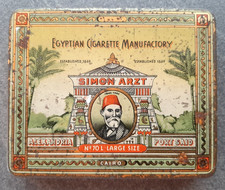 Alte Blechdose Simon Arzt Egyptian Cigarette Manufactory Sammler 50er Jahre