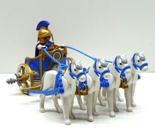 QUADRIGA RÖMER STREITWAGEN MIT 4 PFERDEN PLAYMOBIL zu Cäsar Zenturio Arena  RAR