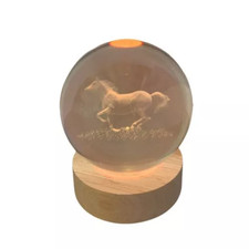 OkiyiD Pferde Kristallkugel, Pferde Lampe, Nachtlicht