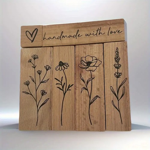 Holzstempel set blumen - holzstempel,
