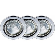 Brilliant Halogen Einbaulampe Classic Chrom IP23 3 x50W GU10 warmweiß schwenkbar