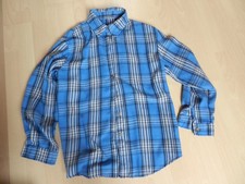 Flanell Hemd Bluse blau kariert Gr. S