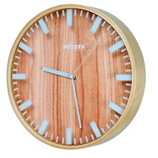 PEWETA Funkwanduhr braun Holz