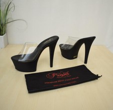 scharfe Pleaser High Heel Pantoletten Gr. US 11 (ca. Gr. 41 1/2) schwarz - NEU