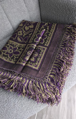 Brokat tischdecke lila gold - brokat,