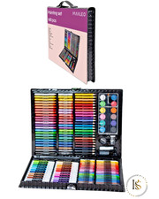 Zeichenset 168-teilig Malset im Koffer – Buntstifte Marker Wasserfarben