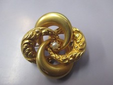 14 K Echtgold Relief Brosche