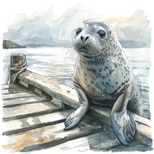 Wandbild Robbe Seehund Maritim