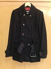 Schwarze Jacke von YORN Größe 38 Schurwolle/Kaschmir mit Gürtel Knöpfe SEHR GUT!