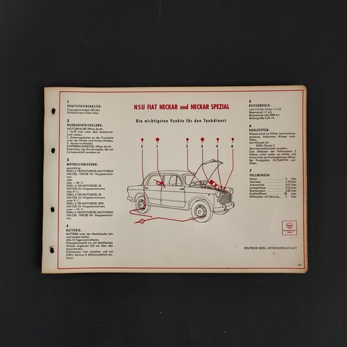 Nsu fiat neckar schmierplan - neckar,