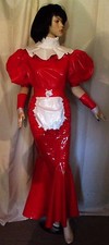 Lackkleid lang nackenschloß - lackkleid,