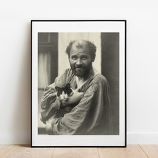 photo of Gustav Klimt with his