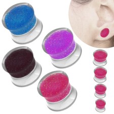 Glitzer Plug Glitter Neon Flesh Tunnel Ohr Piercing 6-12mm Ohrringe Acryl Taper