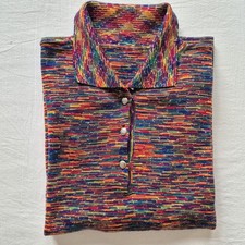 MISSONI Pullover IT44/36/38 Pulli WOLLE Poloshirt multicolor