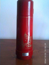 Vintage Supertherm Thermoskanne mit Rosalin-Starkglas, 500 ml, 25 cm hoch, rot
