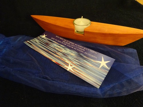 Holzboot schiff deko mit kerze - holzboot,
