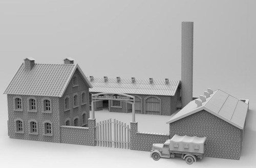 Tabletop gelände gebäude ww2 - gebäude,