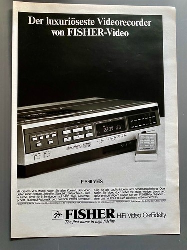 Fisher vhs videorecorder 530 - fisher,