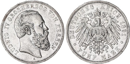 Hessen mark silber 1891 - hessen,
