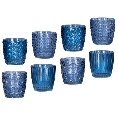 8er set windlicht 5cm glas - set, h7,5cm