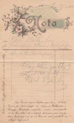 Langensalza brief 1896 carl - 1896,,