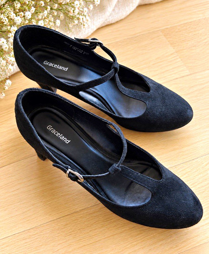 Damen pumps wildleder schwarz - wildleder,