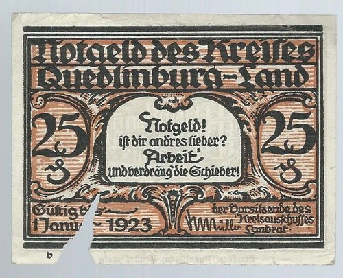 Notgeld quedlinburg kreis - notgeld,